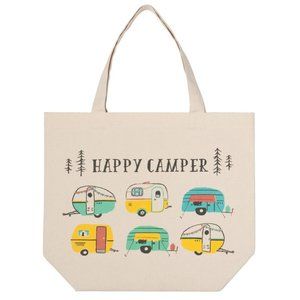 Danica Jubilee Happy Camper Cotton Tote Bag Vintage Campers / RV's / Ret…